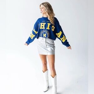 Gameday Social - Michigan University Phipps Split Cropped Longsleeve
